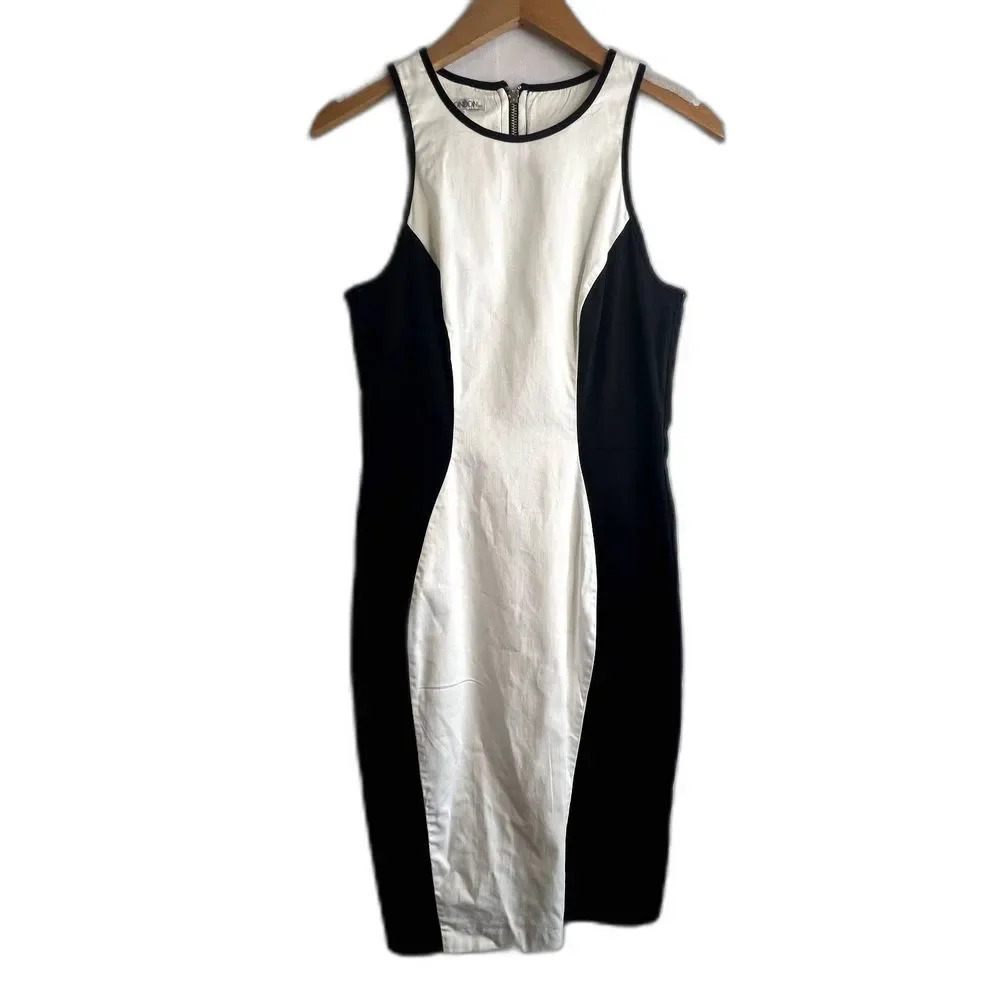 Maggyā London Sheath Dress Black & White Bodycon Size 6